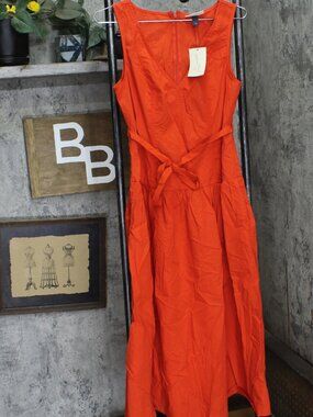 Universal Thread Red Universal Thread Tie Waist Midi A Line Dress S Sz S